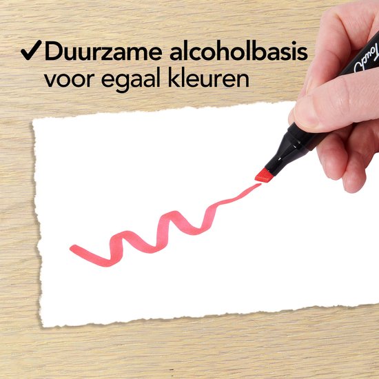 Brixy Twinmarkers 264 Stuks - Professionele Alcohol Markers - Dubbelzijdige Tip - Stiften - Opbergtas Met Houder