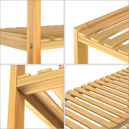 Casaria Schoenenrek - met 3 planken - 66x58x26 cm Bruin