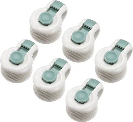 Stevige Dekbed clips - Dekbedclips - Dekbed Knijpers - Clip Dekbedovertrek - 6 stuks - Wit / Groen