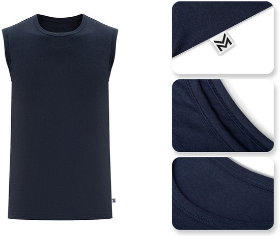 Milanoro - Mouwloze T-shirts voor hete zomerdagen - Donkergrijs - XXL