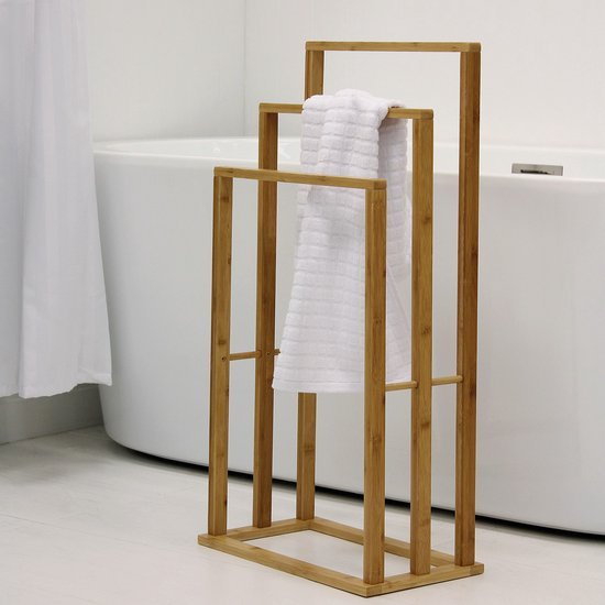 Made4Home - Handdoekrek Bamboe met 3 stangen - 40X24X82CM