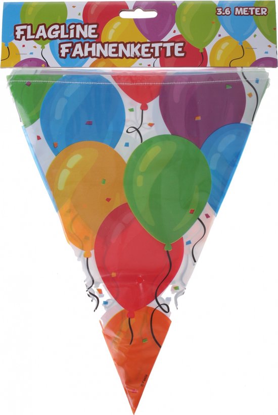 Eddy Toys Verjaardagvlaggetjes - Vlaggenlijn - 3,6M