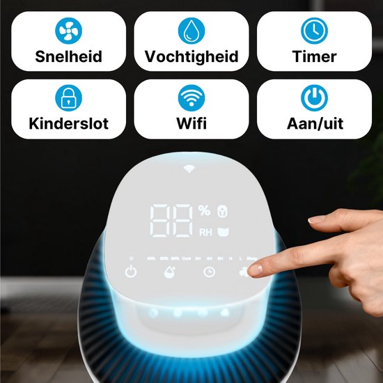 2x Sofresh Luchtontvochtiger & Luchtreiniger in 1 - Ruimtes tot 40m² – Ontvochtigt 16L Per Dag – App Bediening - HEPA Filter - Fluisterstil - Wit