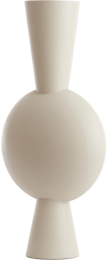 Light & Living Vaas Kavandu - Wit - 37.5x22x81cm - Metaal - Modern - Bloemenvaas - Woondecoratie - Decoratieve vaas voor woonkamer of slaapkamer