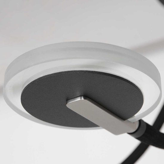 Plafondlamp Turound 3375ZW – Zwarte design lamp met glas, 91,5 cm, draaibaar en kantelbaar, Steinhauer, LED, dimbaar, 5000 lumen