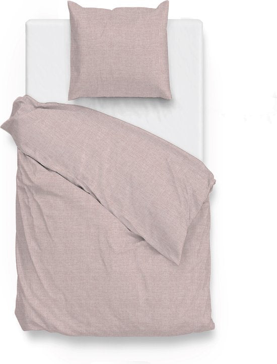 ZoHome Lino Dekbedovertrek - Eenpersoons - 140x200/220 cm - Shell Nude