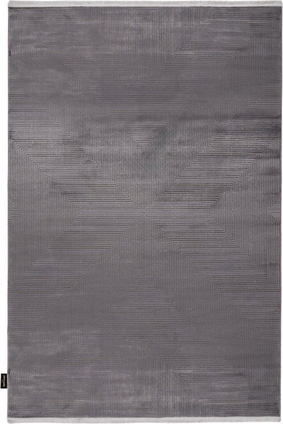 Pierre Cardin by Lalee - Garnier - Luxe Vloerkleed met 3D-effect en Franjes - 200 x 290 cm - Acryl & Katoen - Graphite