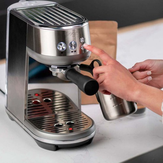 Sage – The Bambino Espressomachine – 1,4 l & 15 Bar – Voorzien Van Thermojet-verwarmingssysteem En Krachtig Stoompijpje – Voor Baristakwaliteit En Latte Art – Zilver Roestvrij Staal