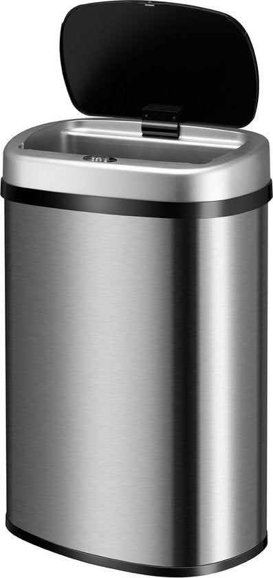 Automatische Prullenbak / Afvalemmer / Sensorprullenbak - 50 Liter - Zilver - Rechthoek