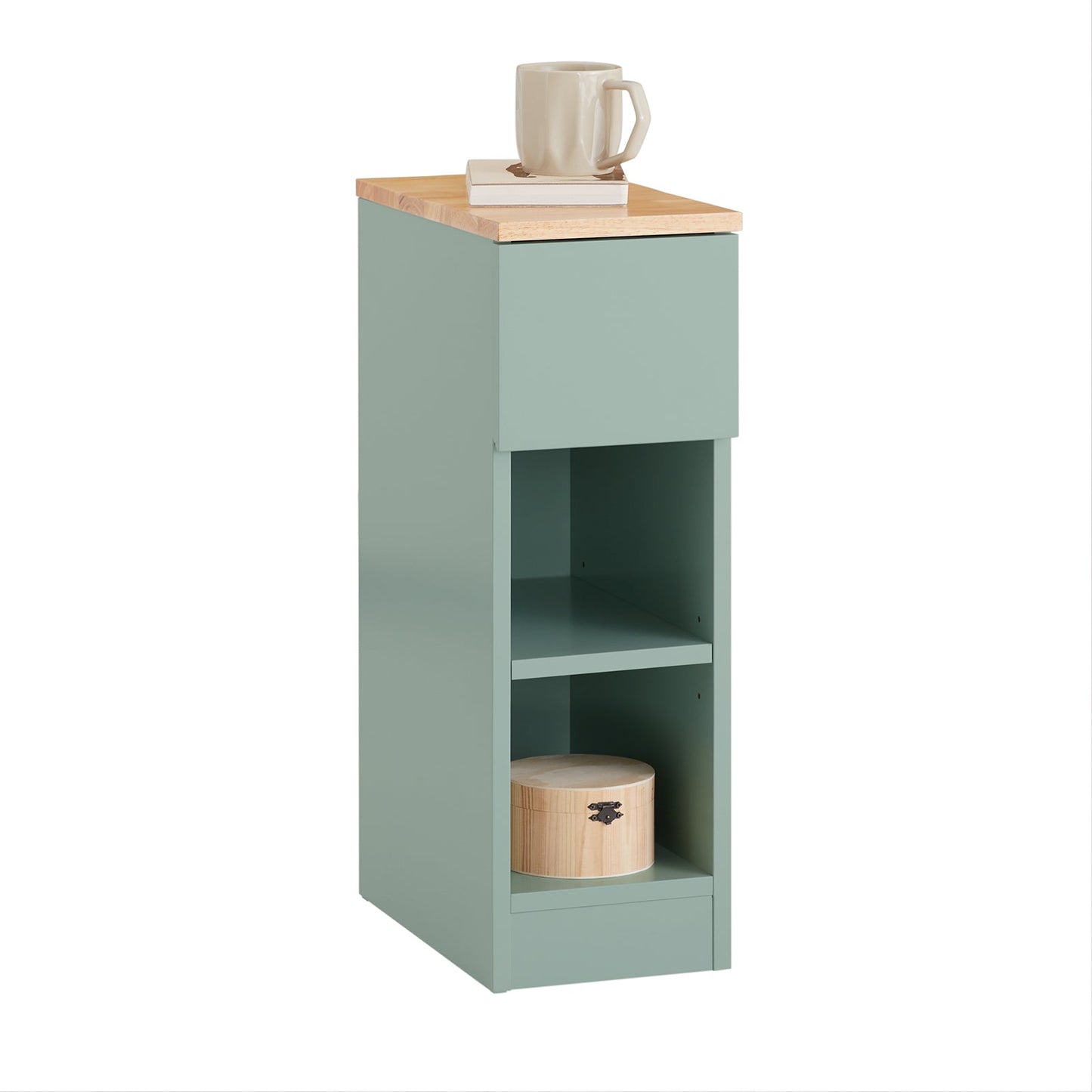 SoBuy FBT111-GR Nachtkastje Groen 20x35x60 cm – Compacte Bijzettafel met Lade