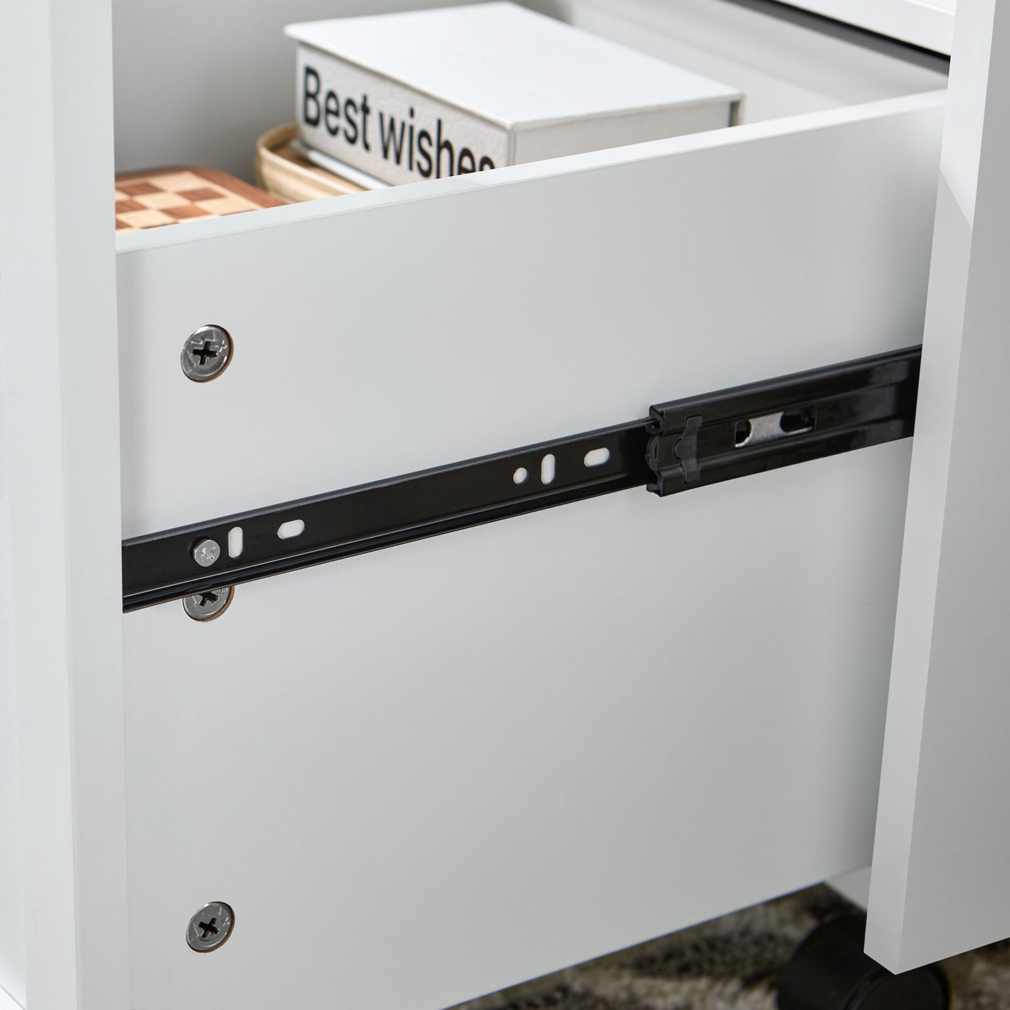 SoBuy FBT150-W Dossierkast Archiefwagen, Printerstandaard en Opbergrek voor Kantoor – Wit, 31 x 60 x 70 cm