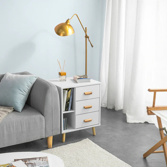 SoBuy | Nachtkastje | Bijzettafel | Telefoontafel | Dressoir Wit | FBT95-W