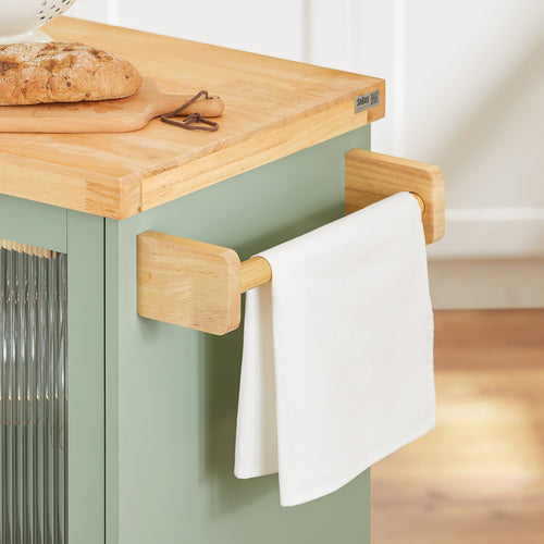 SoBuy - Centraal Keukeneiland - Bamboe hout - 109 x 38 x 92 cm - Groen