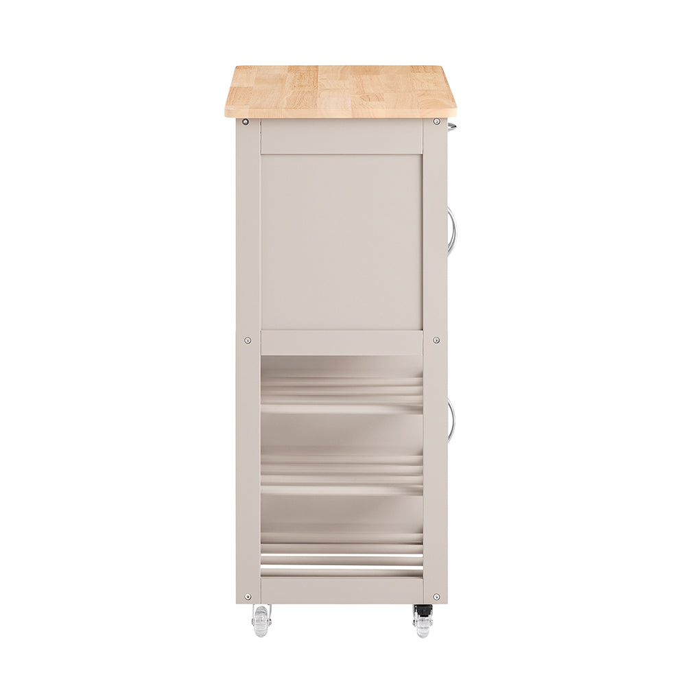 SoBuy FKW45-KA Keuken Rolwagen – Lichtgrijs – 67x38x87 cm – Met Lade, Deuren en Flessenhouder
