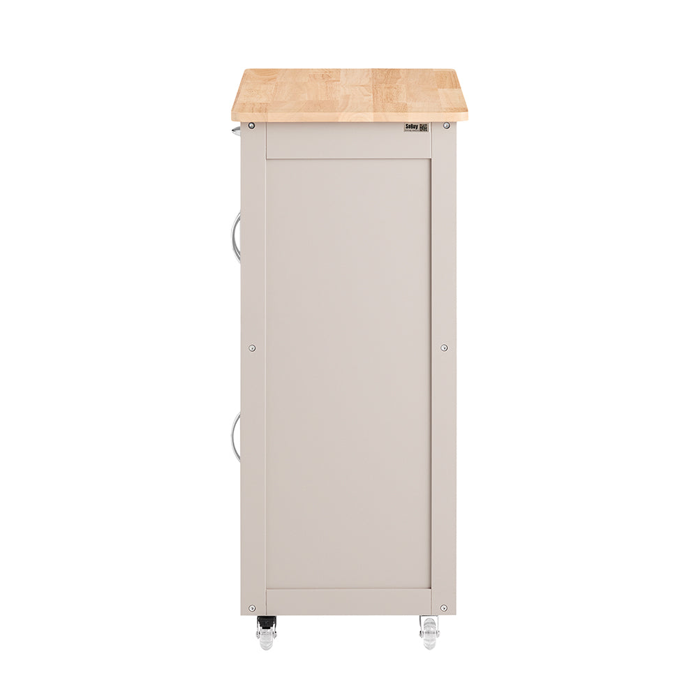 SoBuy FKW45-KA Keuken Rolwagen – Lichtgrijs – 67x38x87 cm – Met Lade, Deuren en Flessenhouder