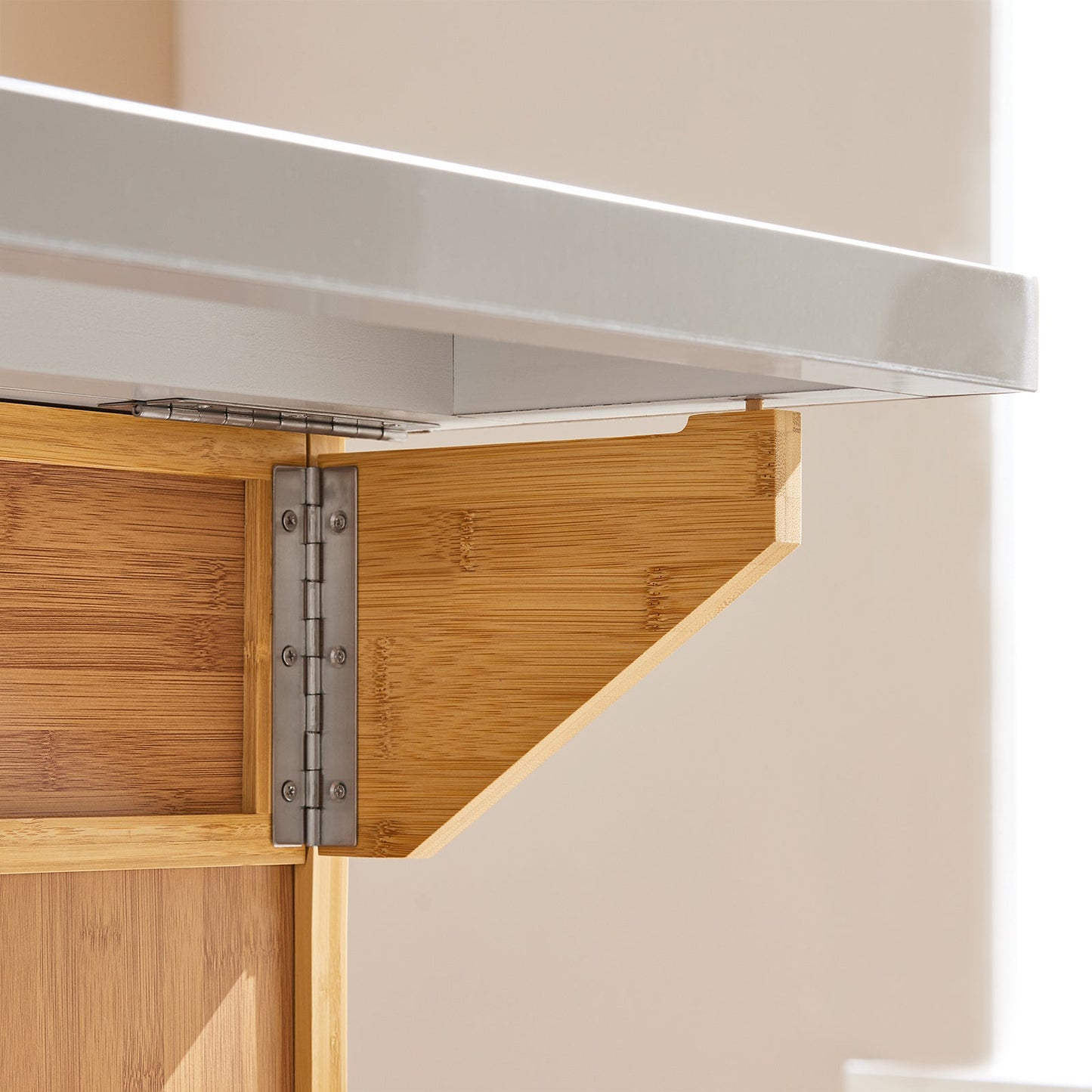 SoBuy Keukeneiland - 115x92x46-71cm - licht bruin