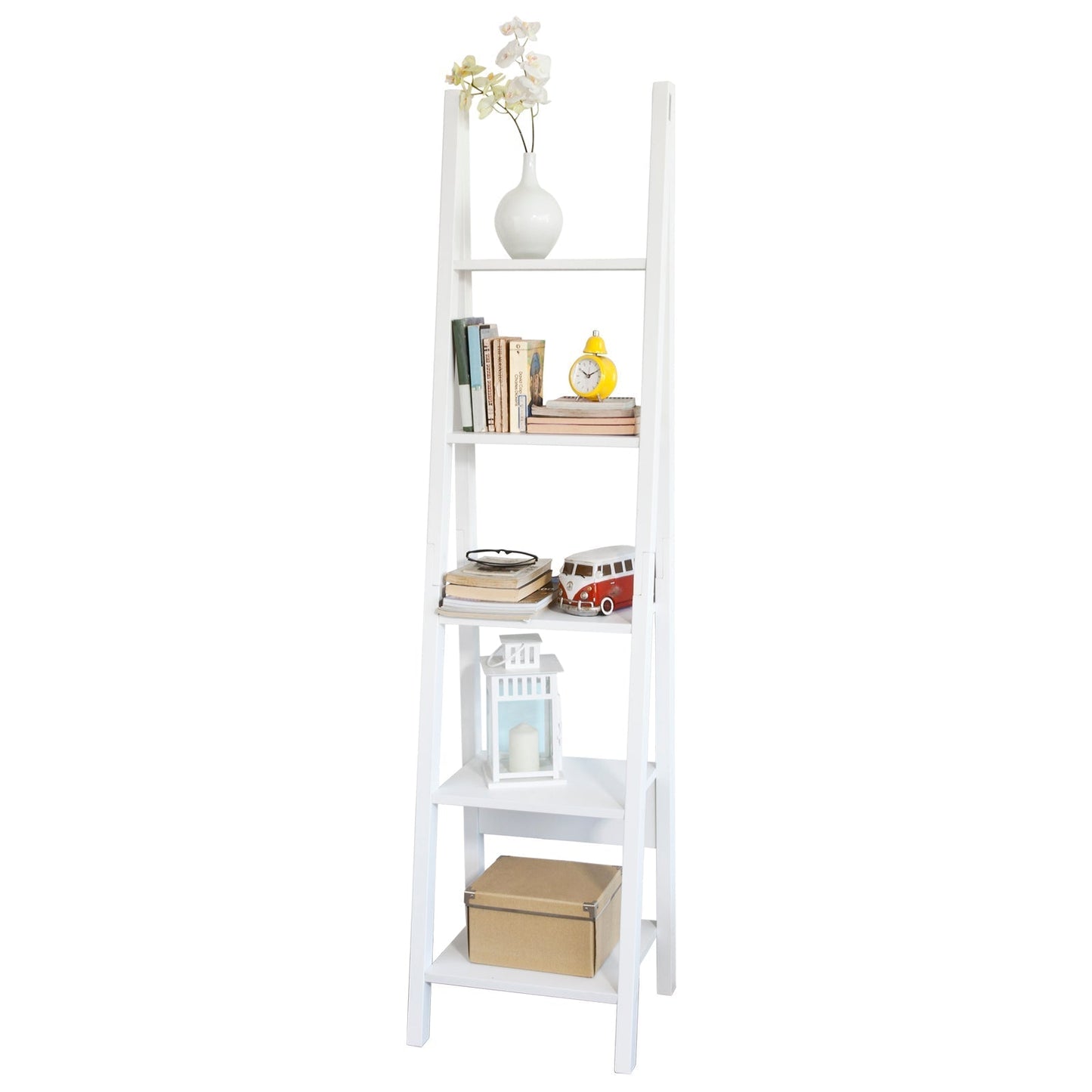 SoBuy Ladderrek - 44x180x39cm - wit
