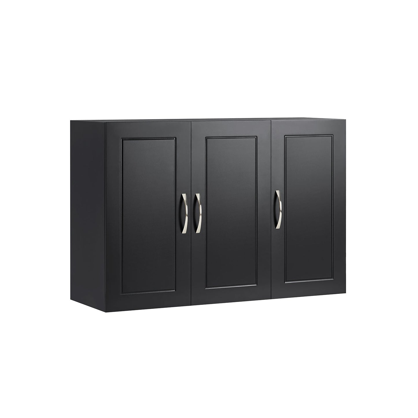 SoBuy Hangkast Badkamerkast Zwart – 90x60x30 cm – FRG231-L-SCH – Wandkast met Twee Deuren en Verstelbare Planken