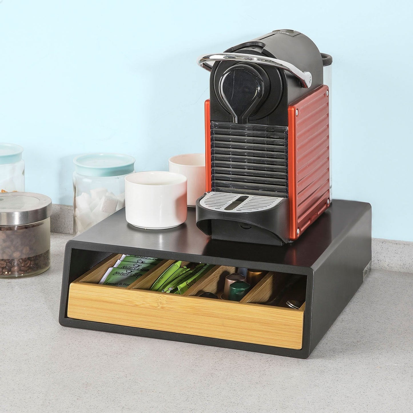 SoBuy Koffiecapsule houder - Ladekast - Zwart