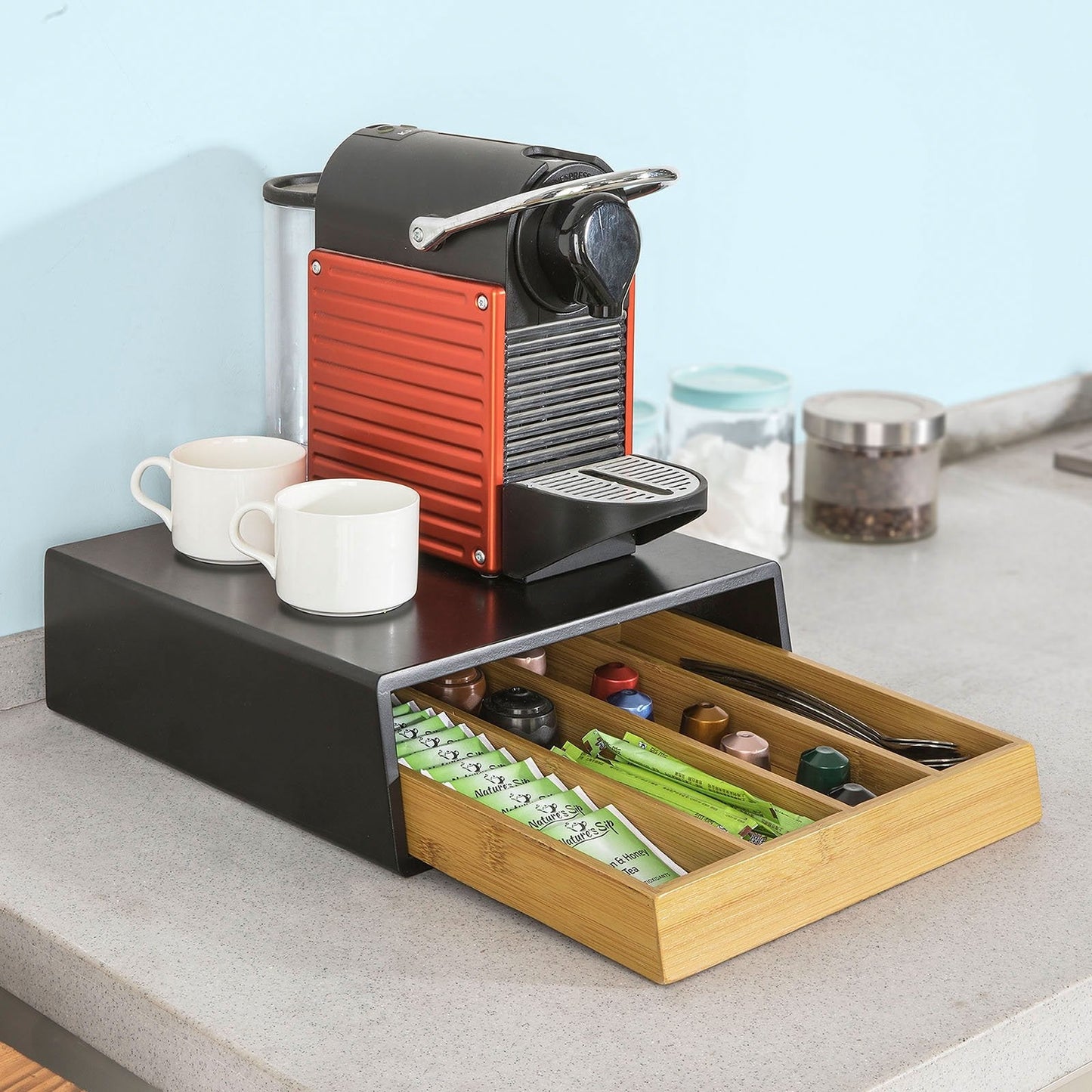 SoBuy Koffiecapsule houder - Ladekast - Zwart