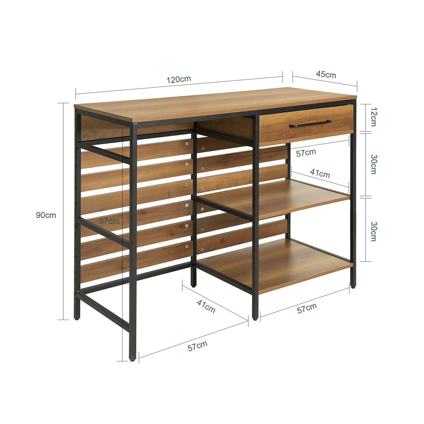 SoBuy FSB71-PF Buffetkast - Bruin Houtcomposiet met Lade & Planken