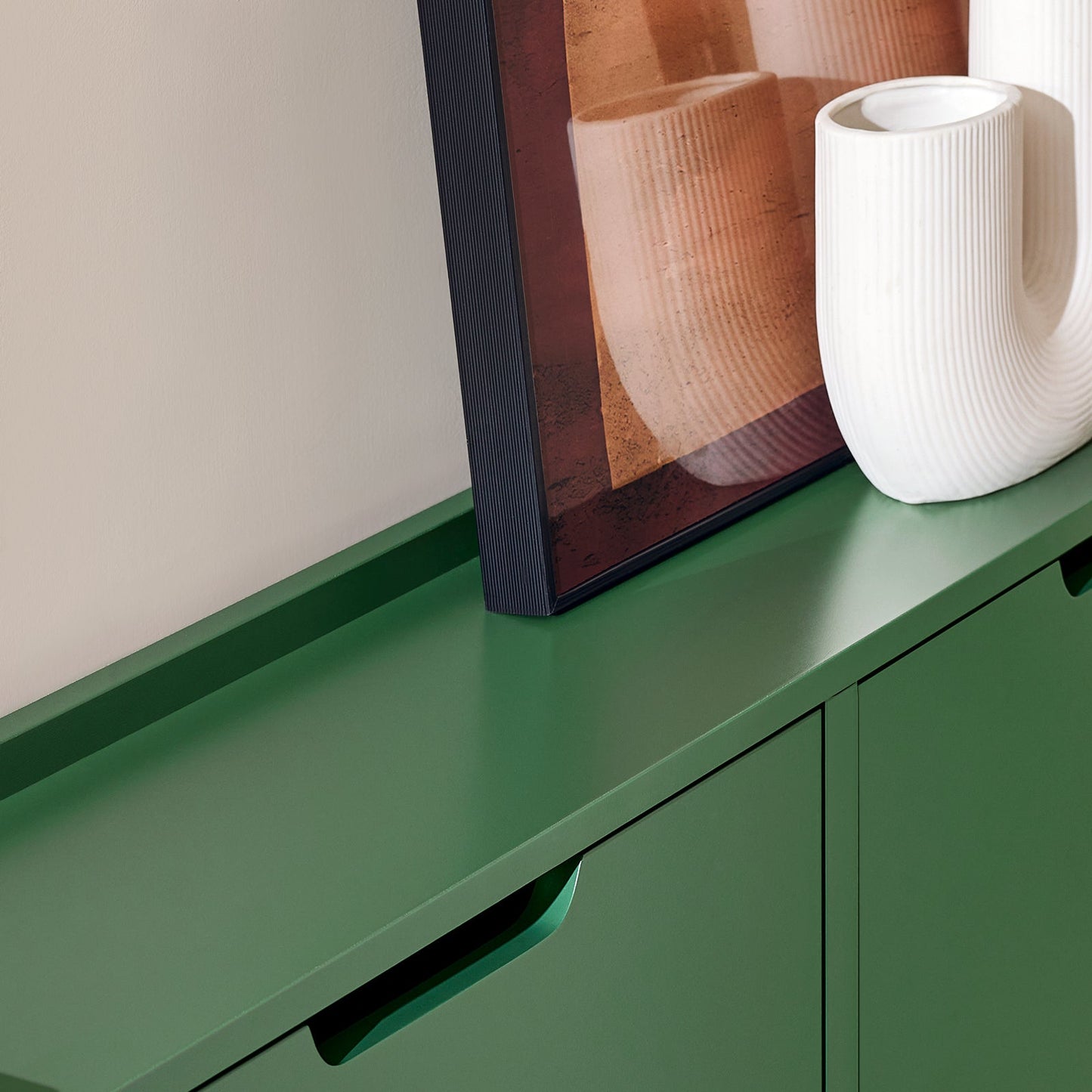 SoBuy Schoenenkast FSR100-SY - 4 Ladekleppen - 100 x 19 x 90 cm - Groen