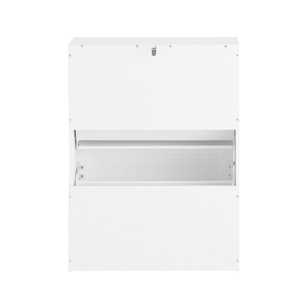 SoBuy FSR137-W Moderne Witte Schoenenkast met 2 Kleppen | Compact 60x25x80 cm