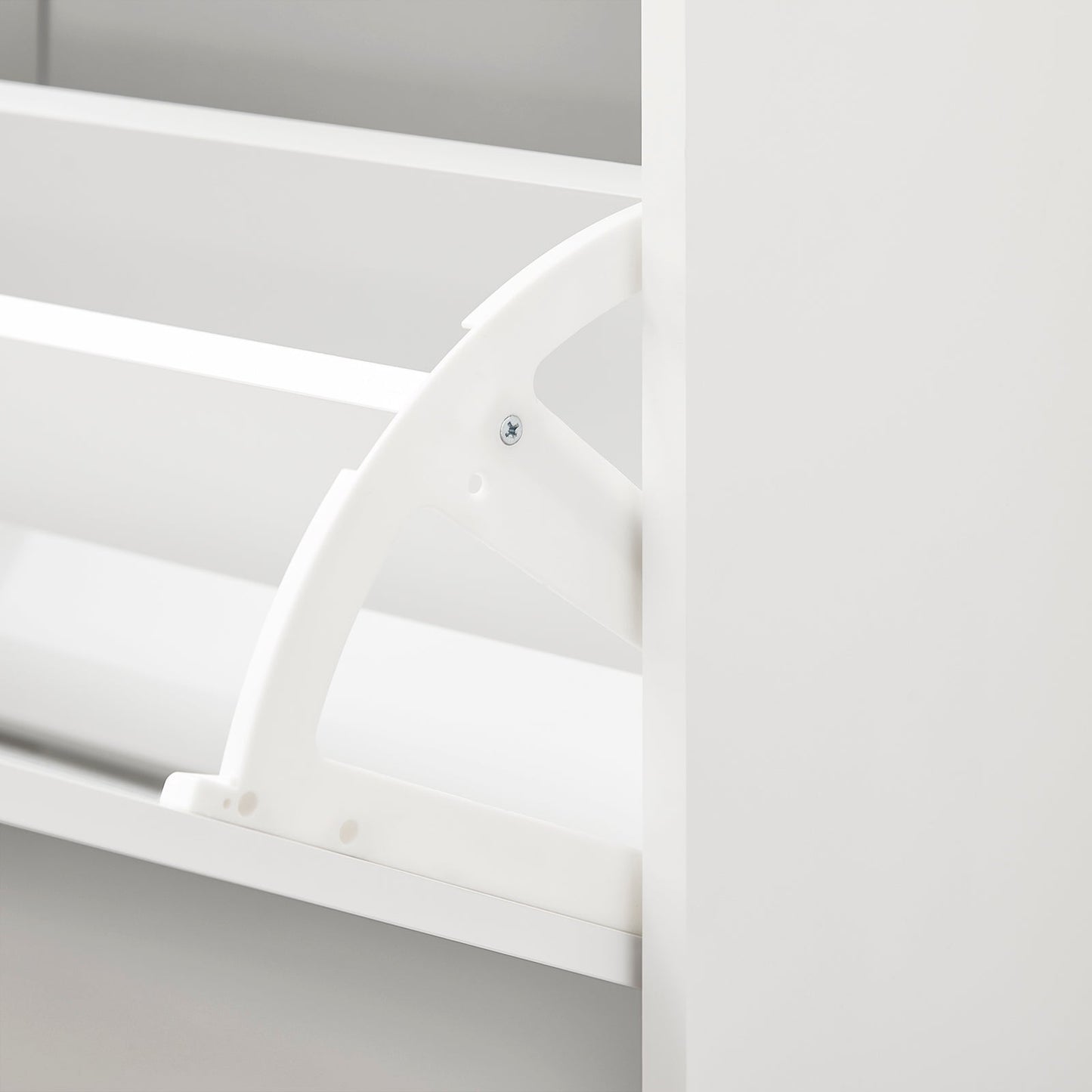 sobuy schoenenkast schoenenbank FSR151-L-W - 105 x 24 x 52 cm - wit met grijs kussen