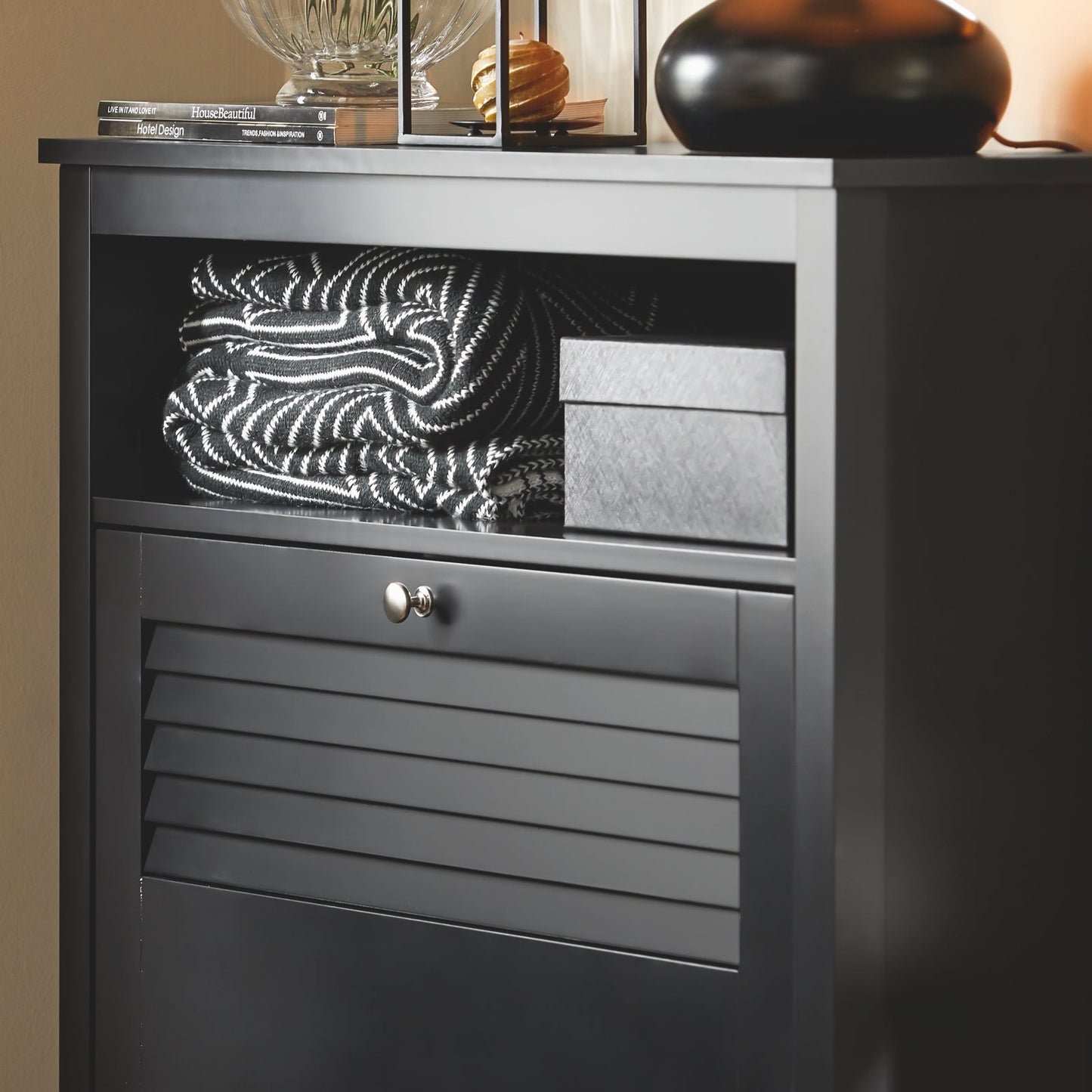 Sobuy Schoenenkast met 2 Kleppen en Opbergvak – Zwart – 80x25x108 cm