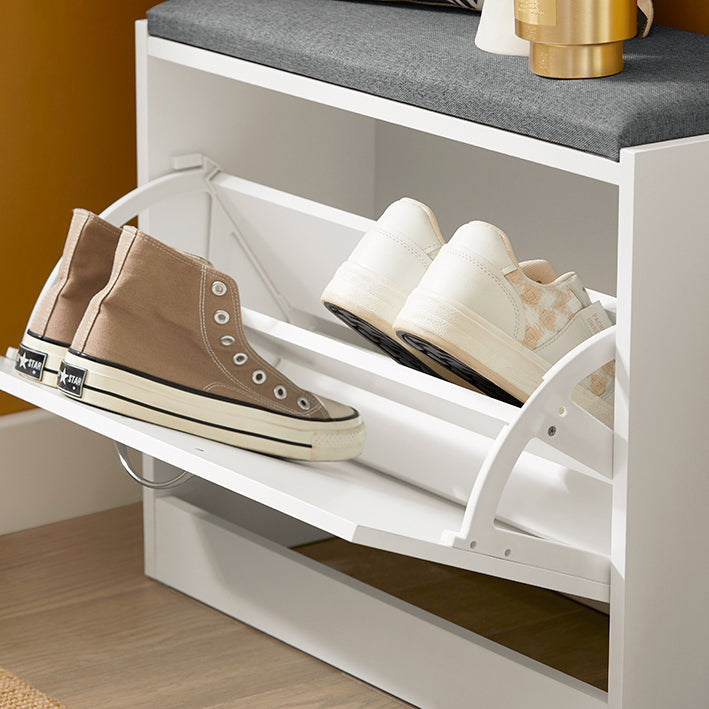 SoBuy - Schuhkipper - Schoenenbank met schoenenrek - FSR16-K-W - 60x47x24 cm - Wit