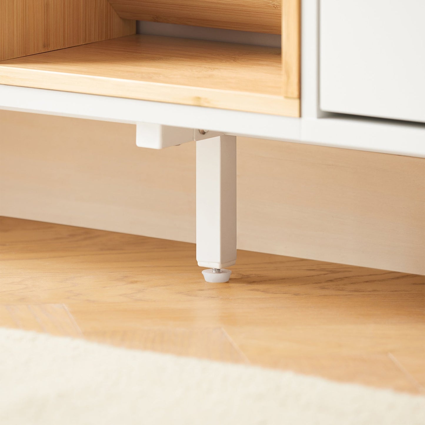 SoBuy Schoenenkast FSR183-WN - 4 Kieplades - 3 Open Vakken - 126 x 19 x 85 cm - Wit