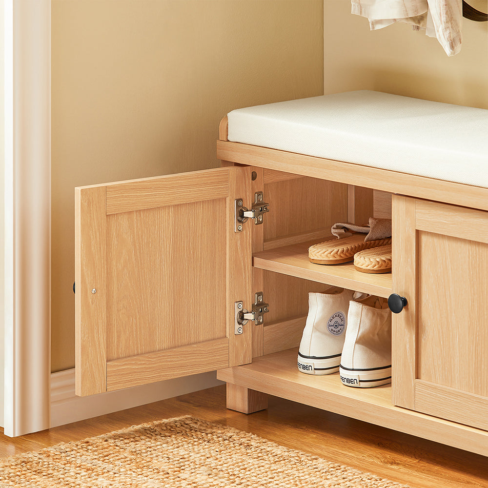 SoBuy FSR188-N Schoenenbank – Comfortabele Zitbank met Opbergruimte voor Hal of Slaapkamer (104 x 35 x 47 cm)