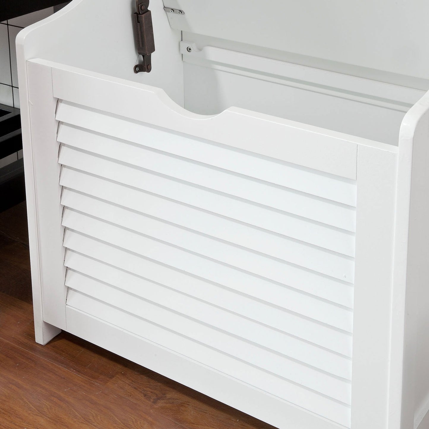 SoBuy Wasmand met Deksel - 50 x 35 x53 cm - Wit