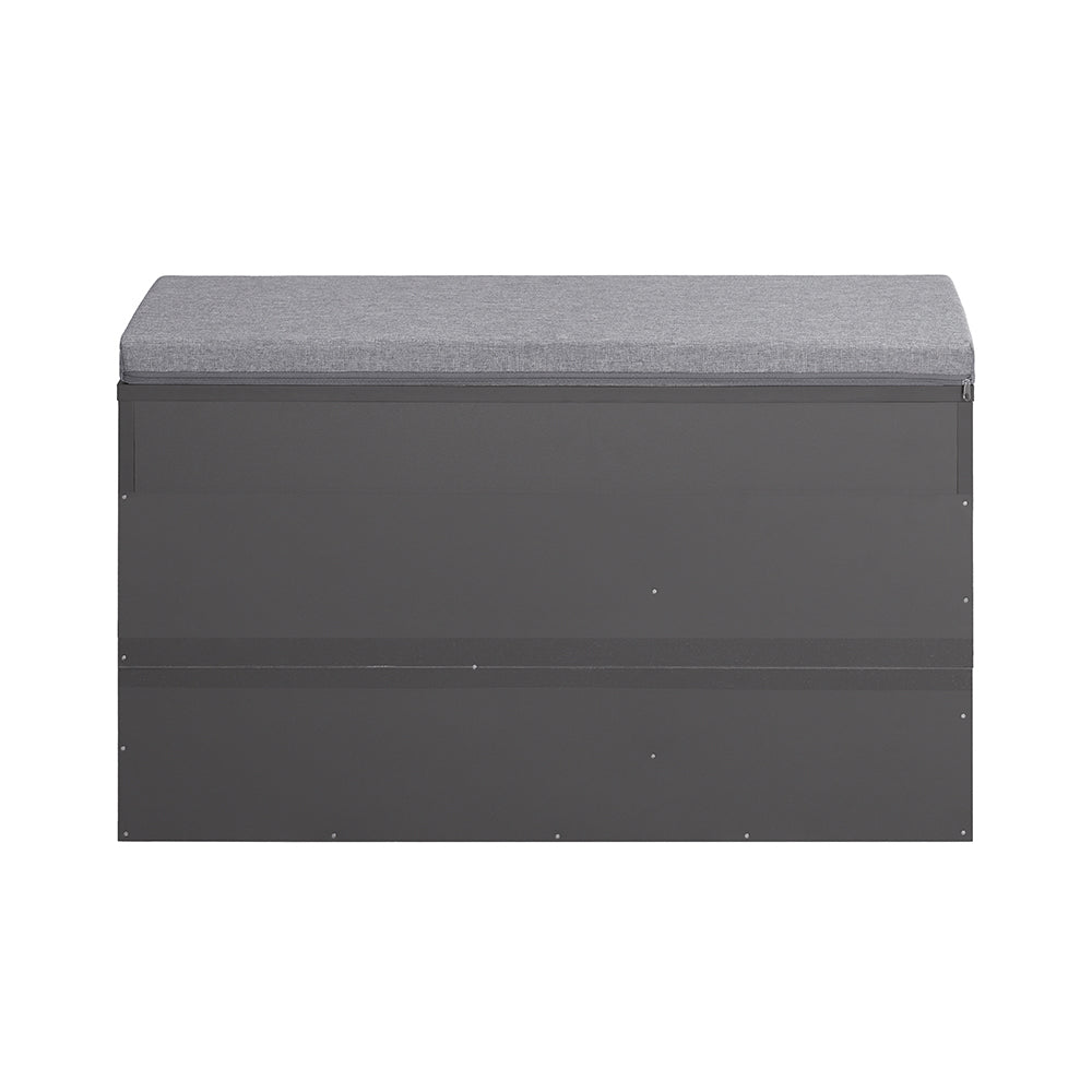 SoBuy Schoenenkast met gestoffeerd zitvlak - 1 Lade & Opberplanken - Max. 120 kg -80 x 31 x 48 cm - Zwart