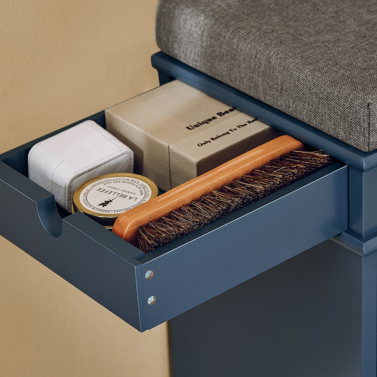 SoBuy Schoenenkast met Zitkussen en Opbergruimte - Blauw - 60 x 24 x 52 cm