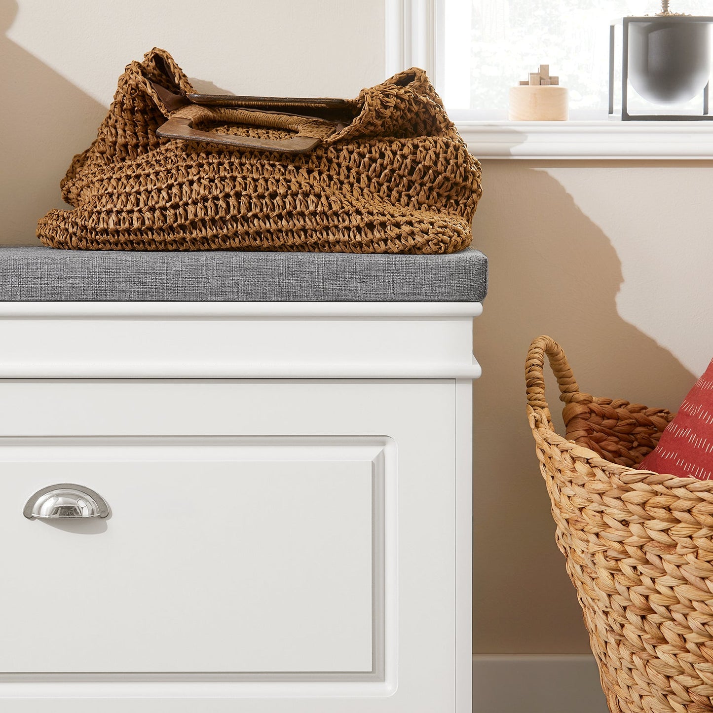 SoBuy Schoenenbank met Opbergruimte en Zitkussen – Wit – 75 x 24 x 51 cm – Compact Halmeubel met Klep