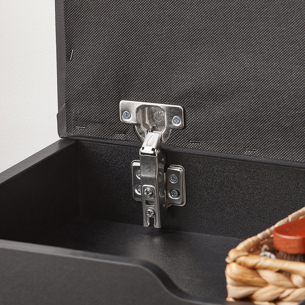 SoBuy Schoenenkast - FSR95-SCH - Gewatteerd kussen - Opklapbaar - 60 x 30 x 49 Cm - Zwart