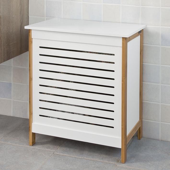 SoBuy Wasmand - wit - 50x30x60 cm