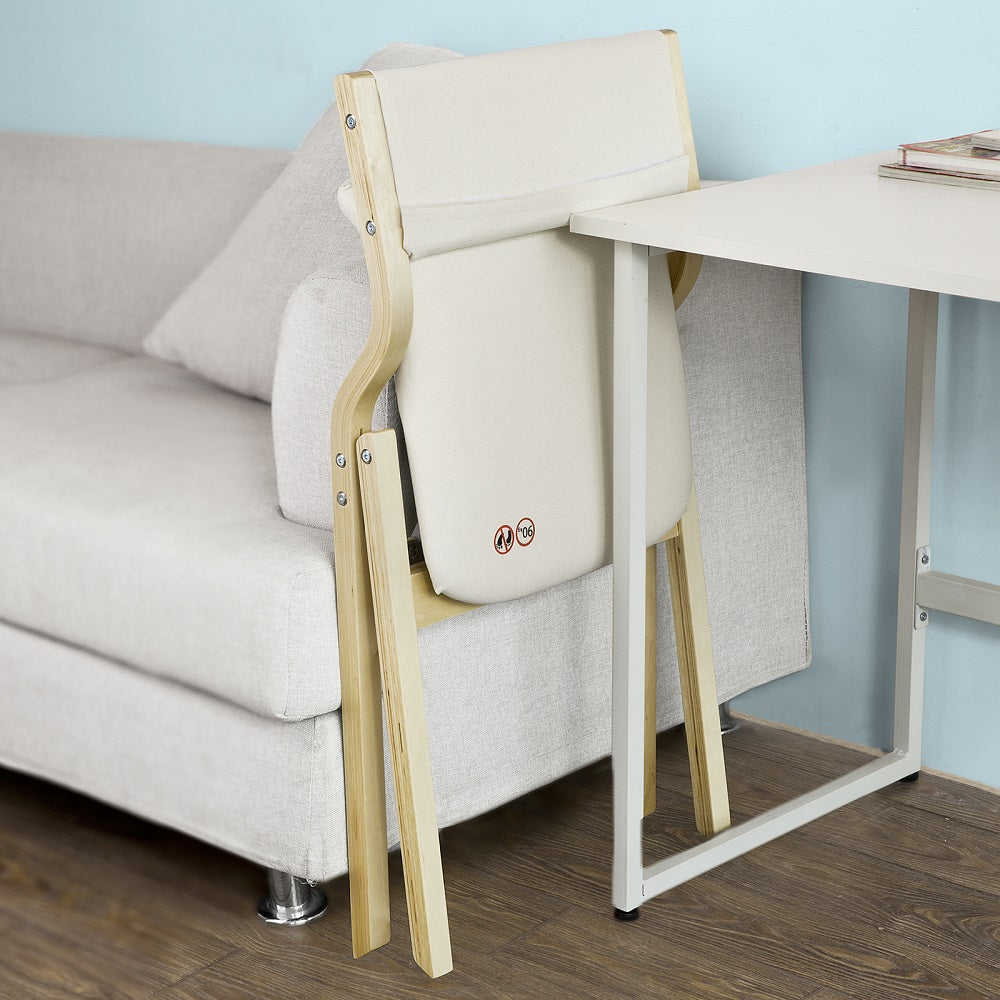 SoBuy Klapstoel comfortbal - Met zacht kussen - Max. 90 kg - Wit