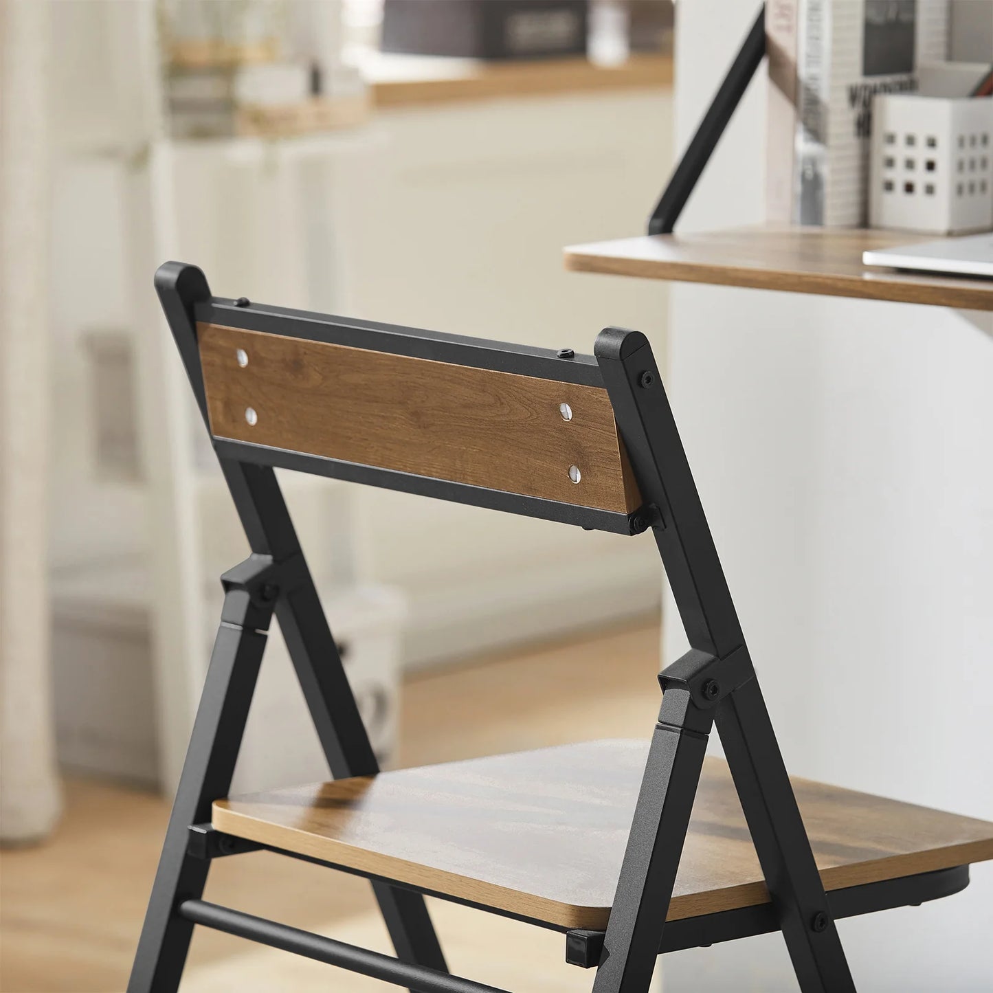 SoBuy Klapstoel - Modern - Industrieel - Max. 150 kg - Bruin / Zwart