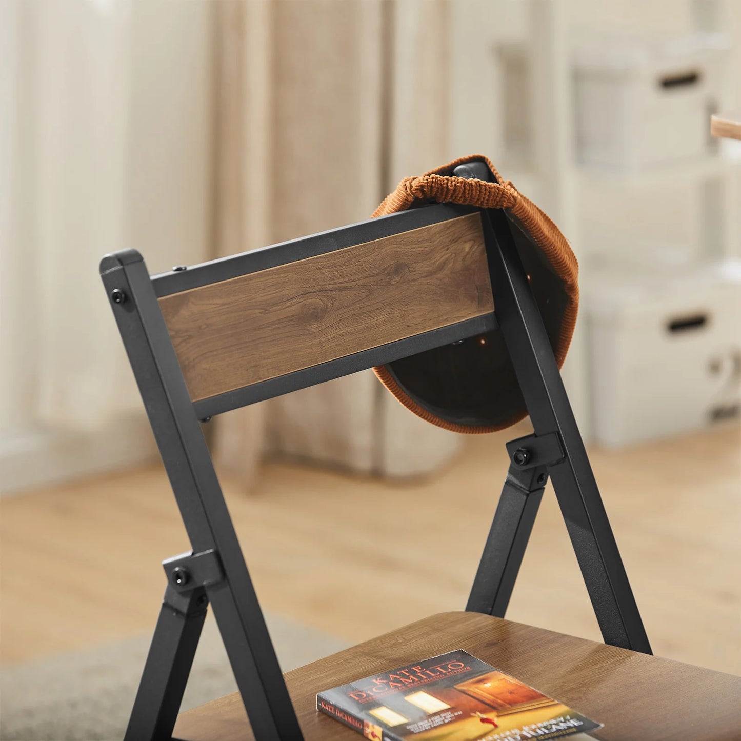 SoBuy Klapstoel - Modern - Industrieel - Max. 150 kg - Bruin / Zwart