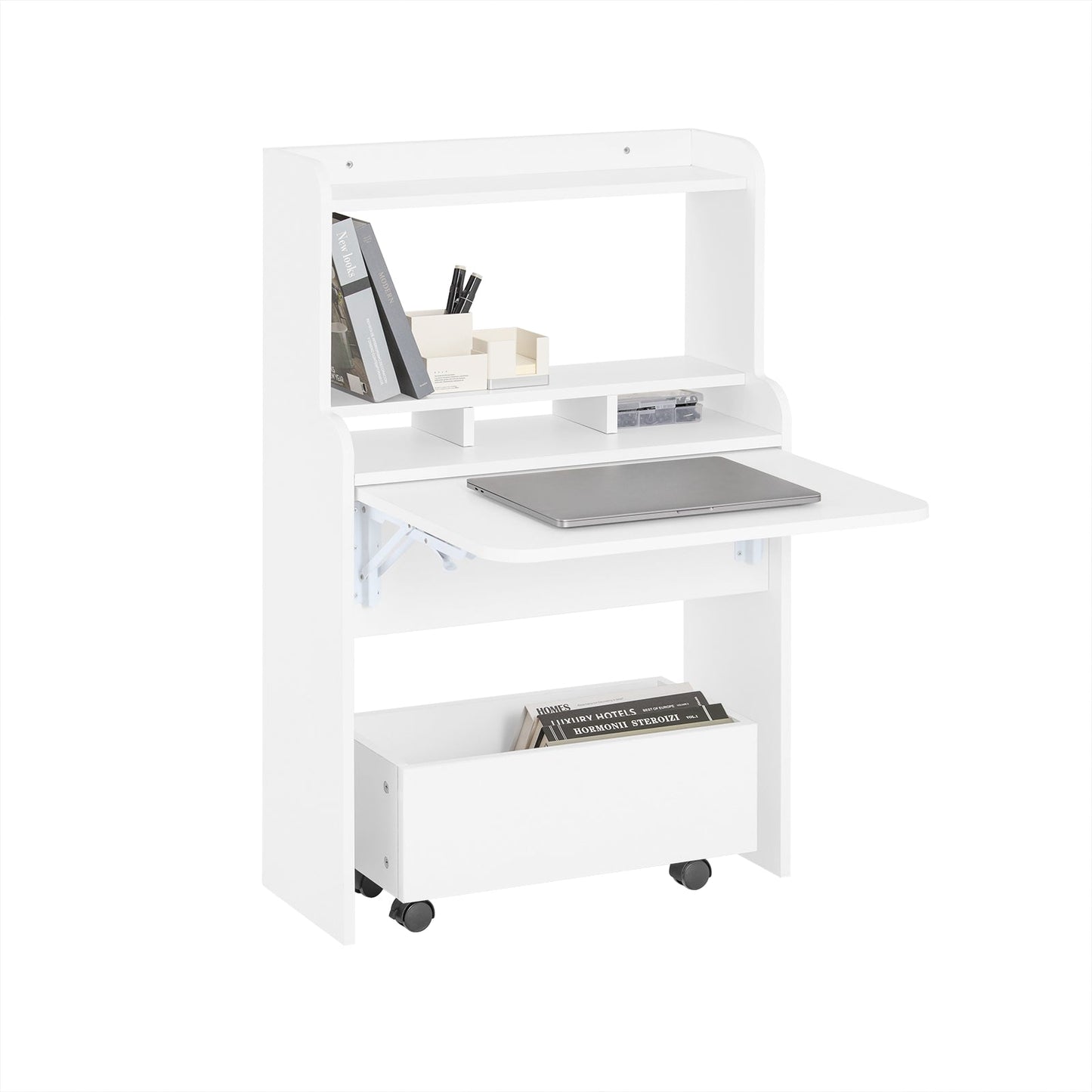SoBuy Opklapbaar Bureau FWT105-W - 64 x 62 x 98 cm - Wit