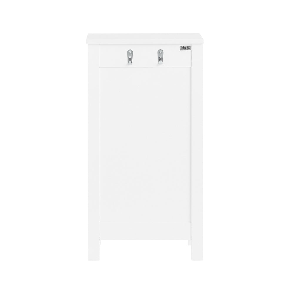 SoBuy FWT108-W Smalle Opbergkast 40x30x76 cm – Wit – Met 2 Lades en 1 Deur