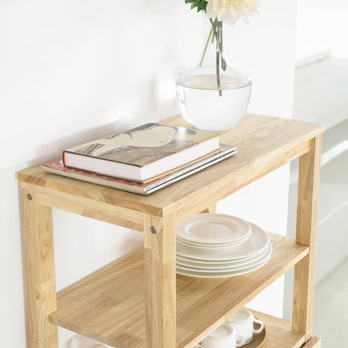 SoBuy - Opklapbare eettafel met opbergkast - Max, 75 kg - 126 x 60 x 98 cm - Naturel