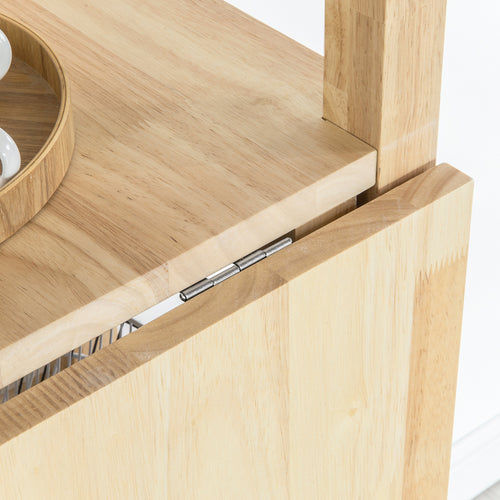 SoBuy - Opklapbare eettafel met opbergkast - Max, 75 kg - 126 x 60 x 98 cm - Naturel