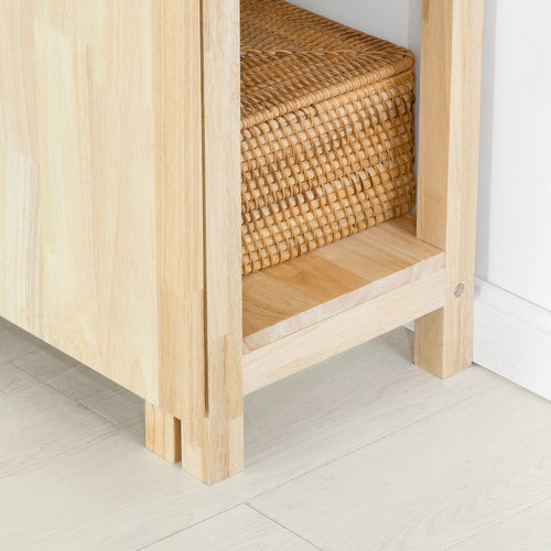 SoBuy - Opklapbare eettafel met opbergkast - Max, 75 kg - 126 x 60 x 98 cm - Naturel