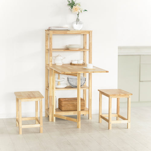SoBuy - Opklapbare eettafel met opbergkast - Max, 75 kg - 126 x 60 x 98 cm - Naturel