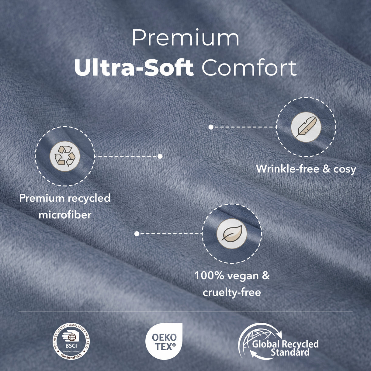 Sjumo Splittopper Hoeslaken - Silky Smooth - 180 x 200/210 cm - Faded Blue
