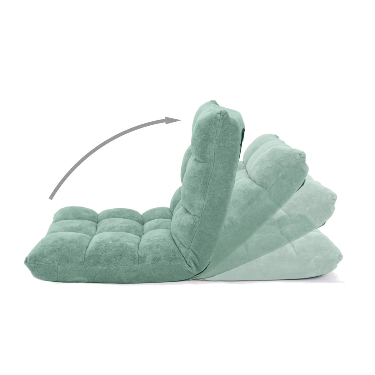 Coast Opvouwbare Loungevloerstoel – Verstelbare Rugleuning 14 Posities – 105 x 56 x 15 cm – Groen