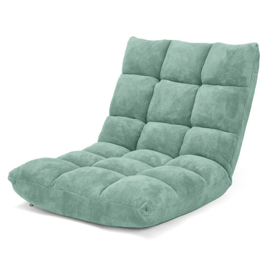 Coast Opvouwbare Loungevloerstoel – Verstelbare Rugleuning 14 Posities – 105 x 56 x 15 cm – Groen
